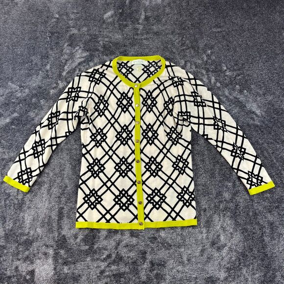 Spartina 449 100% Merino Wool Seven Oaks Cardigan Geometric Women's S *Read - Picture 1 of 15